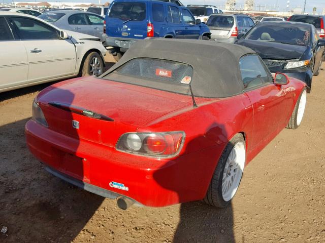 JHMAP11461T000428 - 2001 HONDA S2000 RED photo 4