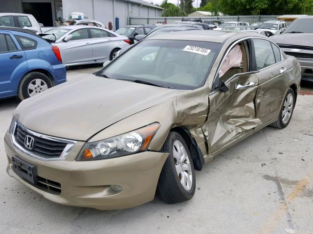 1HGCP36818A006064 - 2008 HONDA ACCORD EXL GOLD photo 2