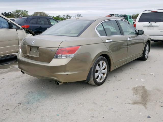 1HGCP36818A006064 - 2008 HONDA ACCORD EXL GOLD photo 4