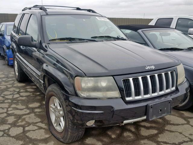 1J8GW48N24C375423 - 2004 JEEP GRAND CHER BLACK photo 1