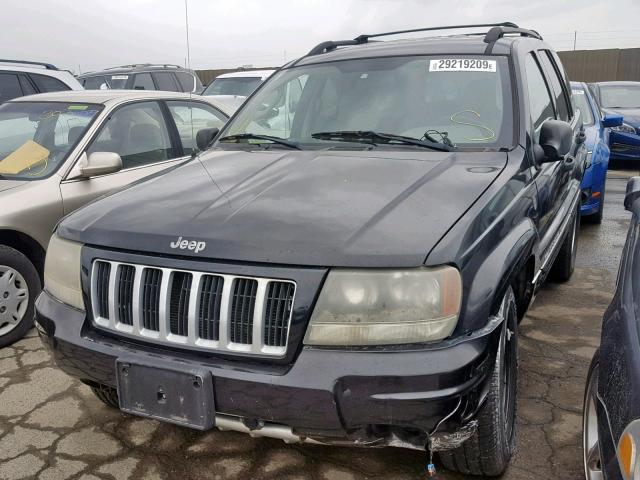 1J8GW48N24C375423 - 2004 JEEP GRAND CHER BLACK photo 2