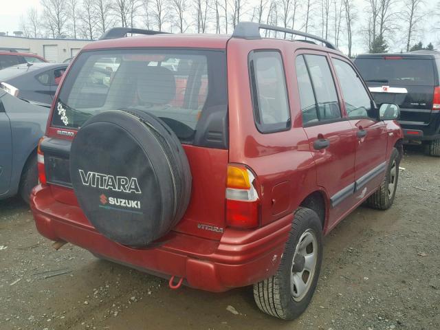 2S3TE52V8X6107708 - 1999 SUZUKI VITARA JS RED photo 4