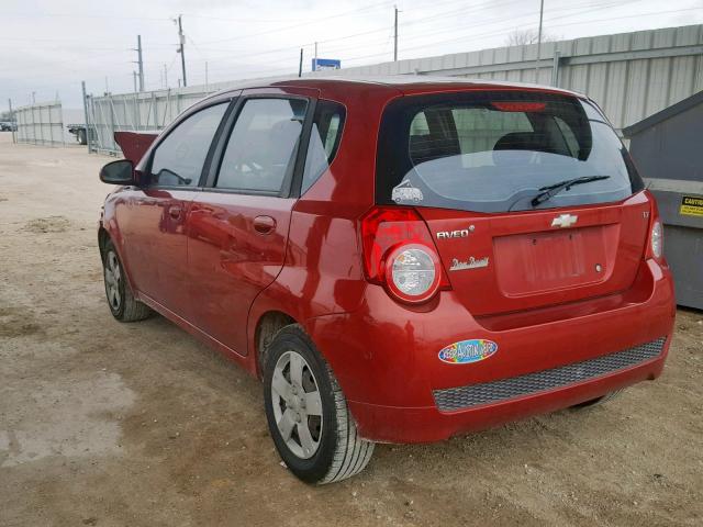 KL1TD66E09B300363 - 2009 CHEVROLET AVEO LS RED photo 3