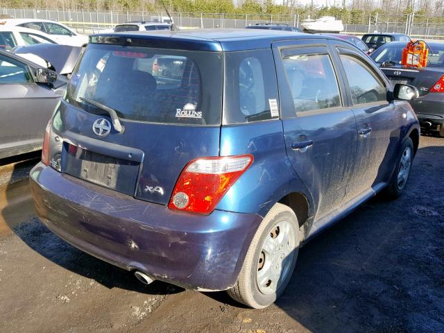 JTKKT624260164936 - 2006 TOYOTA SCION XA BLUE photo 4