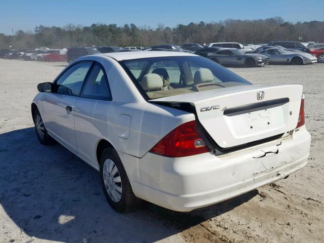 1HGEM21283L015761 - 2003 HONDA CIVIC DX WHITE photo 3