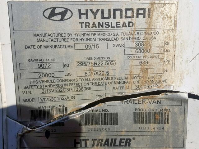 3H3V532C3GT338069 - 2016 HYUNDAI HYCUBE WHITE photo 10