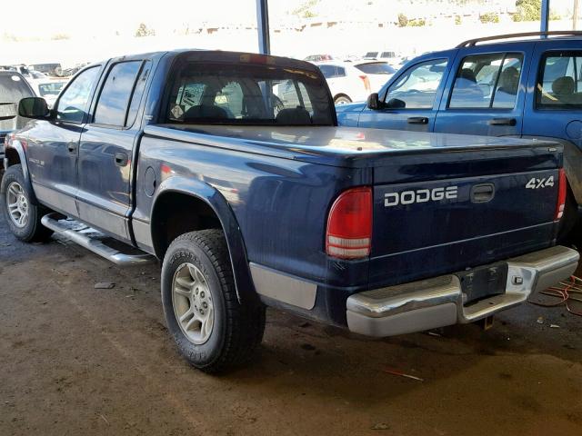 1B7GG2AN91S104539 - 2001 DODGE DAKOTA QUA BLUE photo 3