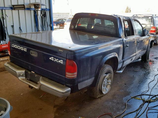 1B7GG2AN91S104539 - 2001 DODGE DAKOTA QUA BLUE photo 4