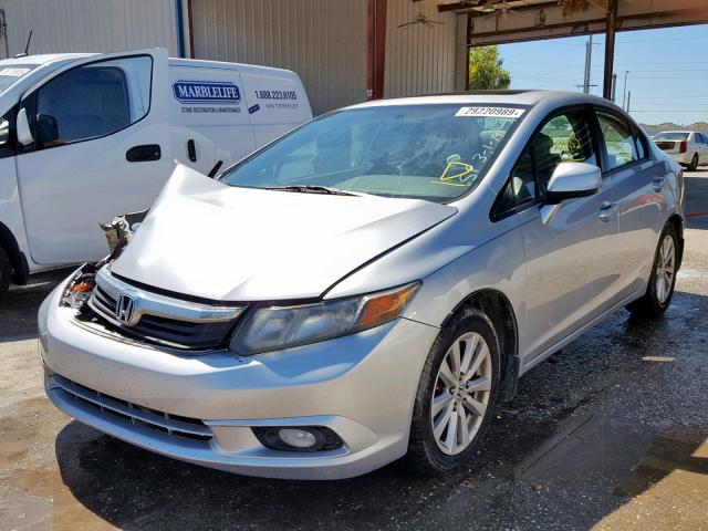 2HGFB2F95CH506656 - 2012 HONDA CIVIC EXL SILVER photo 2