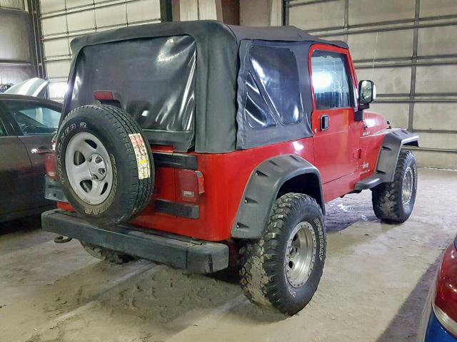 1J4FA49S56P746425 - 2006 JEEP WRANGLER / RED photo 4