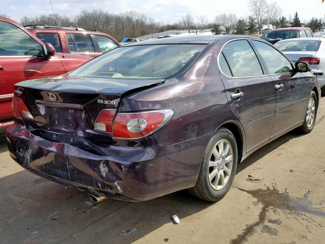 JTHBF30G830087297 - 2003 LEXUS ES 300 BURGUNDY photo 4