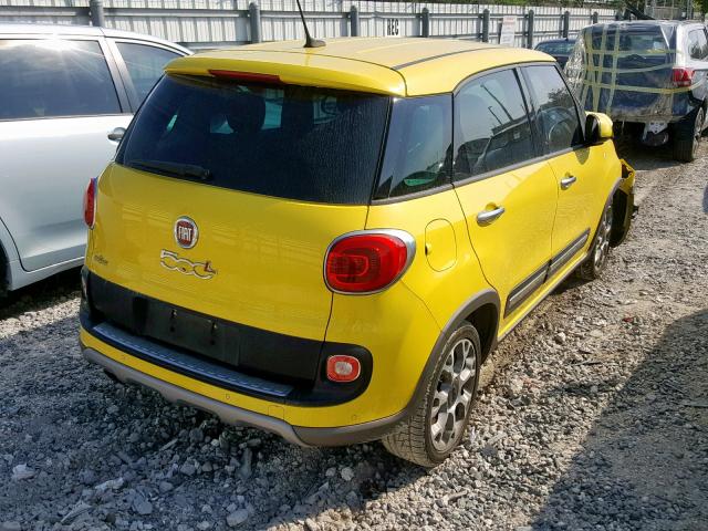 ZFBCFADH5EZ021675 - 2014 FIAT 500L TREKK YELLOW photo 4