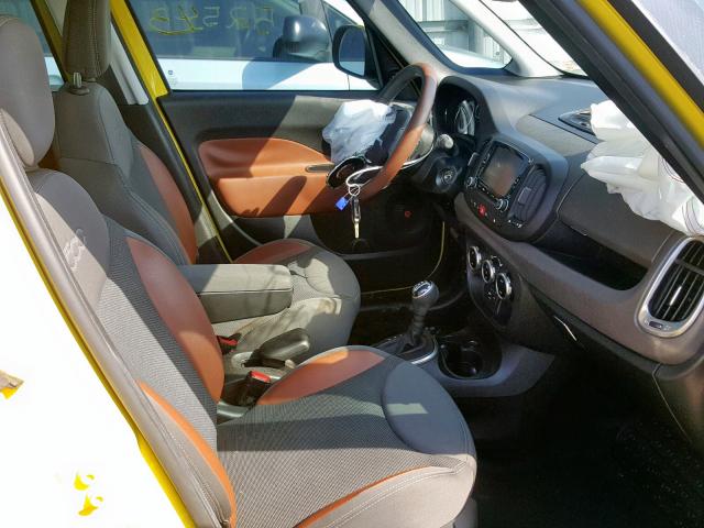 ZFBCFADH5EZ021675 - 2014 FIAT 500L TREKK YELLOW photo 5