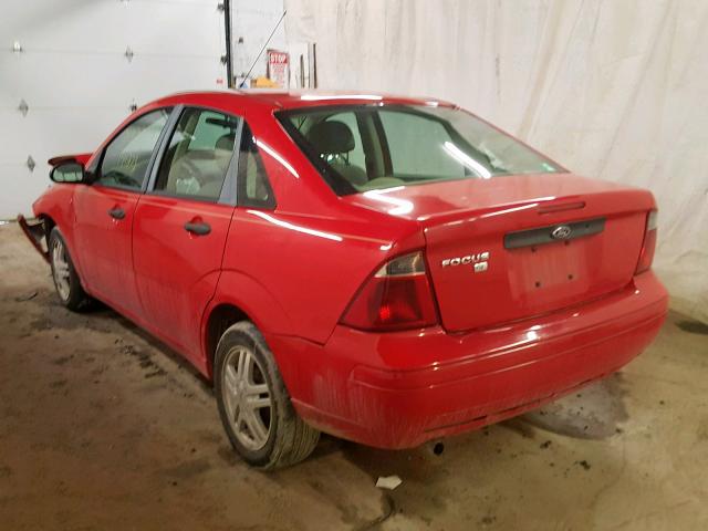 1FAFP34N77W192544 - 2007 FORD FOCUS ZX4 RED photo 3