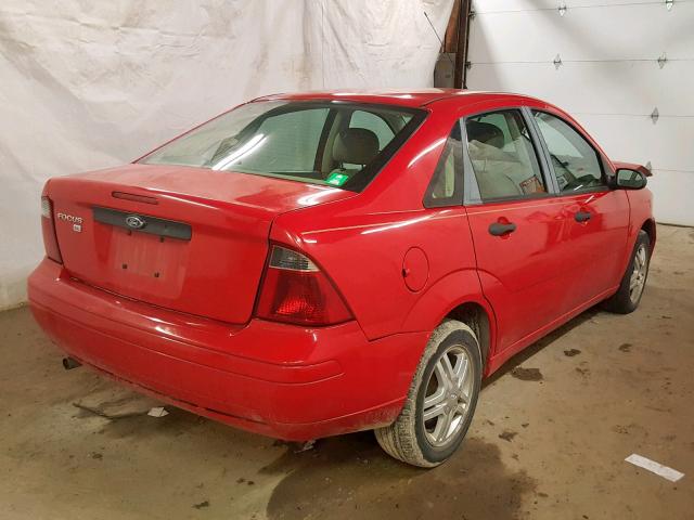 1FAFP34N77W192544 - 2007 FORD FOCUS ZX4 RED photo 4