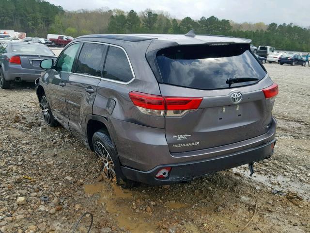 5TDKZRFH7JS548950 - 2018 TOYOTA HIGHLANDER GRAY photo 3