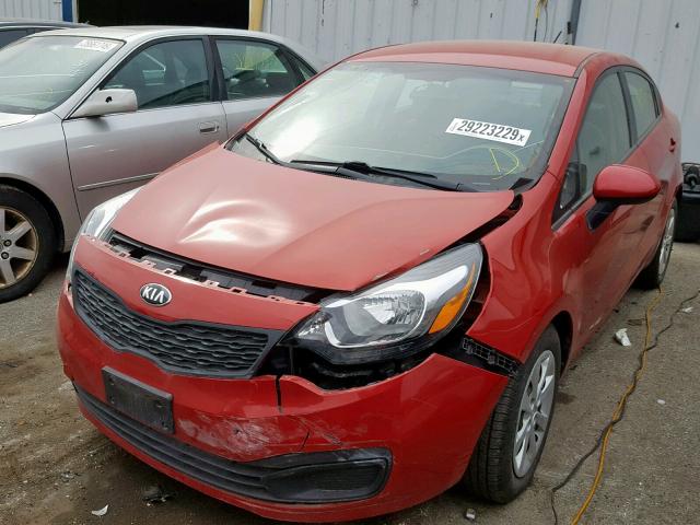 KNADM4A33E6372634 - 2014 KIA RIO LX BURGUNDY photo 2