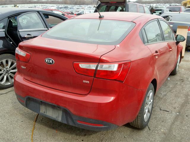 KNADM4A33E6372634 - 2014 KIA RIO LX BURGUNDY photo 4