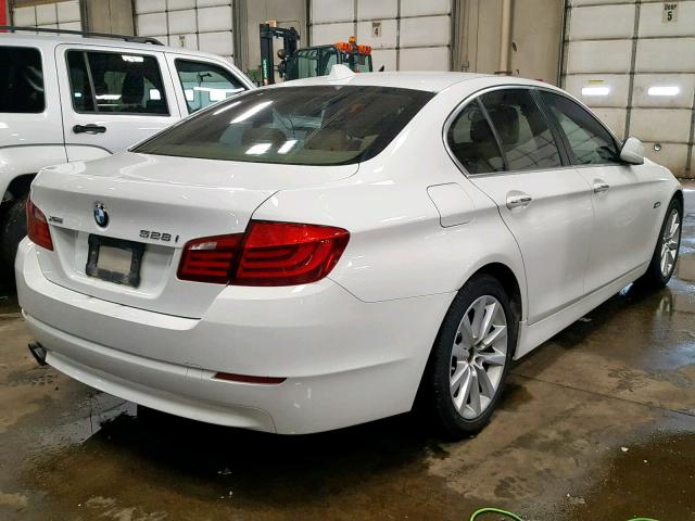 WBAXH5C58DD107322 - 2013 BMW 528 XI WHITE photo 4