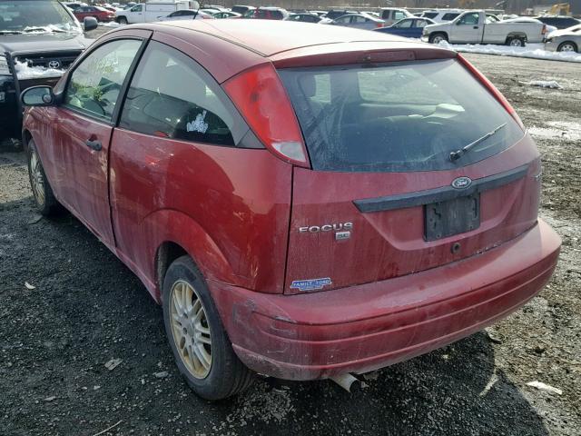 3FAFP31N45R106627 - 2005 FORD FOCUS ZX3 RED photo 3