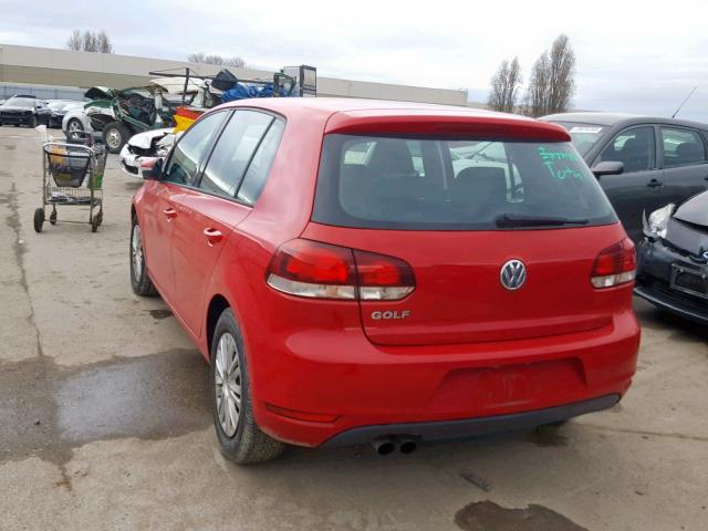 WVWDB7AJ1CW285353 - 2012 VOLKSWAGEN GOLF 红色 照片 3