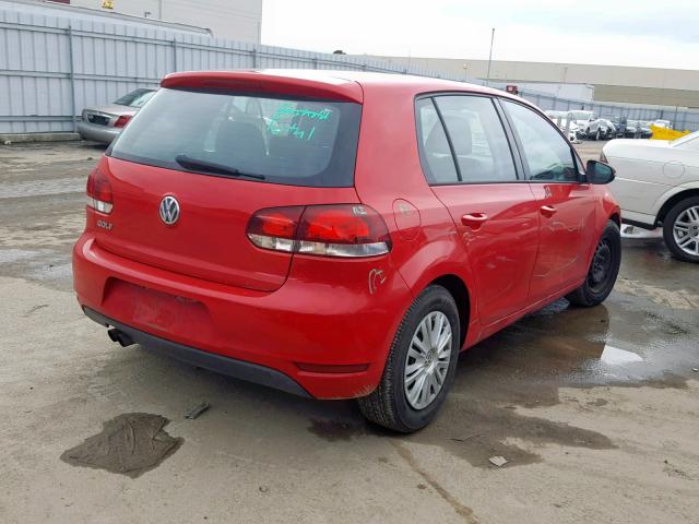 WVWDB7AJ1CW285353 - 2012 VOLKSWAGEN GOLF 红色 照片 4