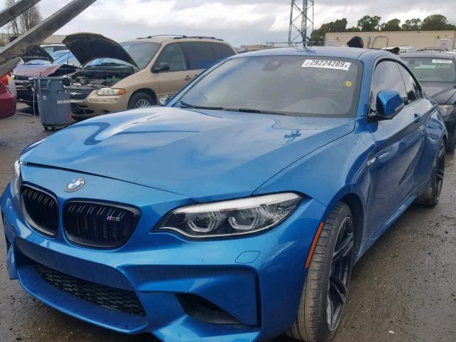 WBS1J5C53JVA12603 - 2018 BMW M2 BLUE photo 2