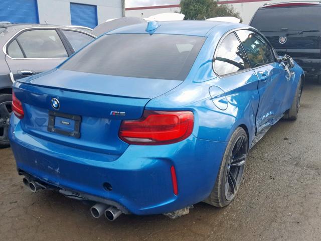 WBS1J5C53JVA12603 - 2018 BMW M2 BLUE photo 4