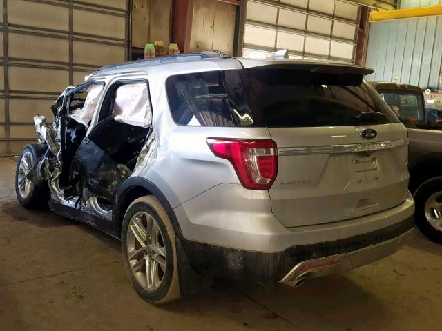 1FM5K8F84GGC31573 - 2016 FORD EXPLORER L SILVER photo 3