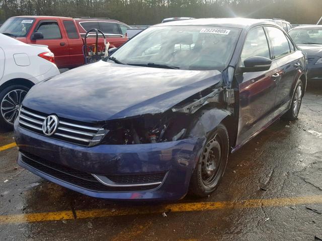 1VWAT7A3XEC044975 - 2014 VOLKSWAGEN PASSAT S BLUE photo 2