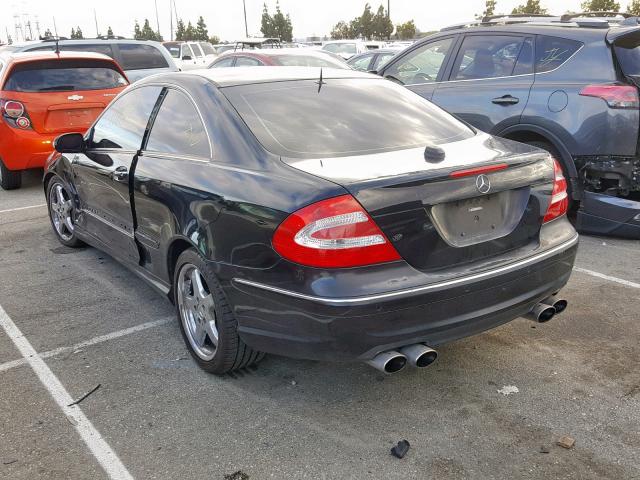 WDBTJ75J75F148640 - 2005 MERCEDES-BENZ CLK 500 BLACK photo 3