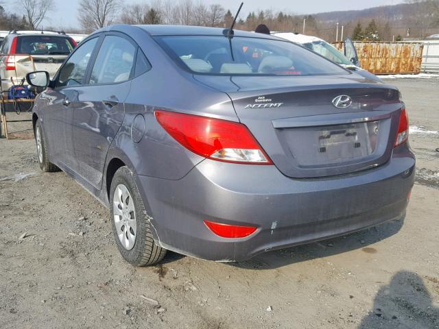 KMHCT4AE1GU955300 - 2016 HYUNDAI ACCENT SE GRAY photo 3