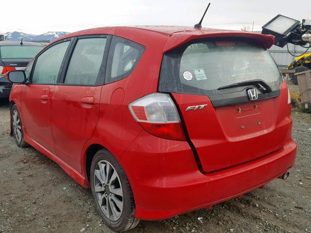 JHMGE8H54DC046013 - 2013 HONDA FIT SPORT RED photo 3