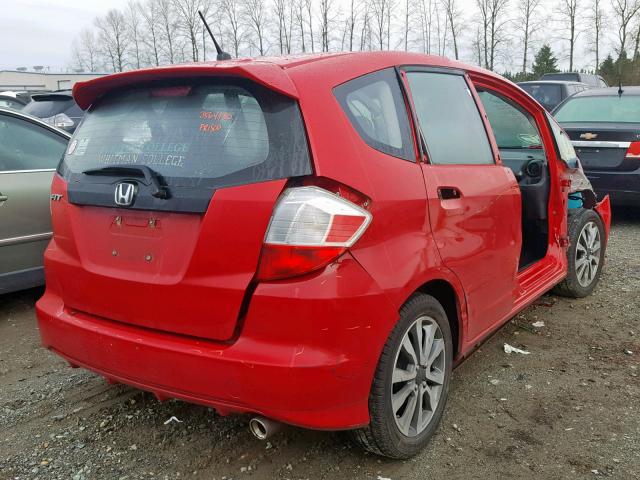 JHMGE8H54DC046013 - 2013 HONDA FIT SPORT RED photo 4