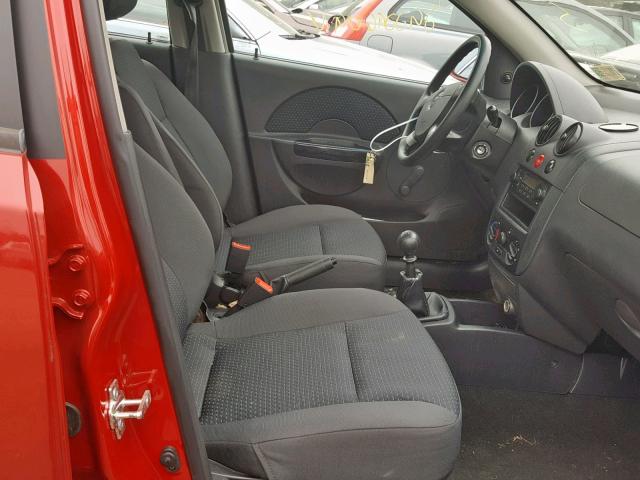 KL1TD66607B792799 - 2007 CHEVROLET AVEO BASE Qırmızı foto 5