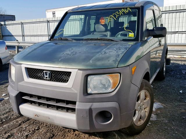 5J6YH285X4L010668 - 2004 HONDA ELEMENT EX GREEN photo 2