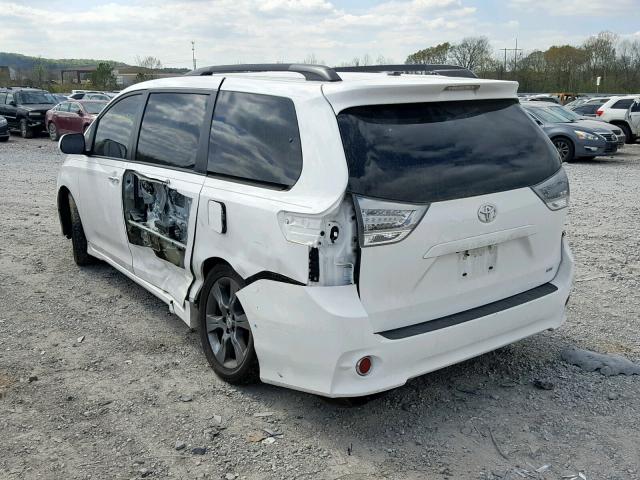 5TDXK3DC2GS753163 - 2016 TOYOTA SIENNA SE WHITE photo 3