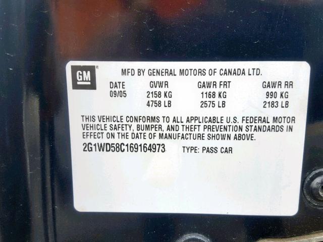 2G1WD58C169164973 - 2006 CHEVROLET IMPALA SUP 黑色 照片 10