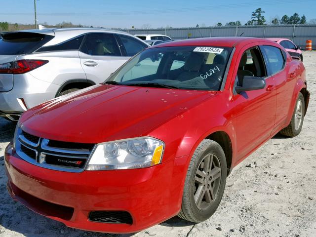 1C3CDZCB7CN196694 - 2012 DODGE AVENGER SX RED photo 2