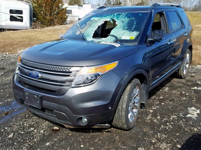 1FM5K8F89FGA25731 - 2015 FORD EXPLORER L GRAY photo 2