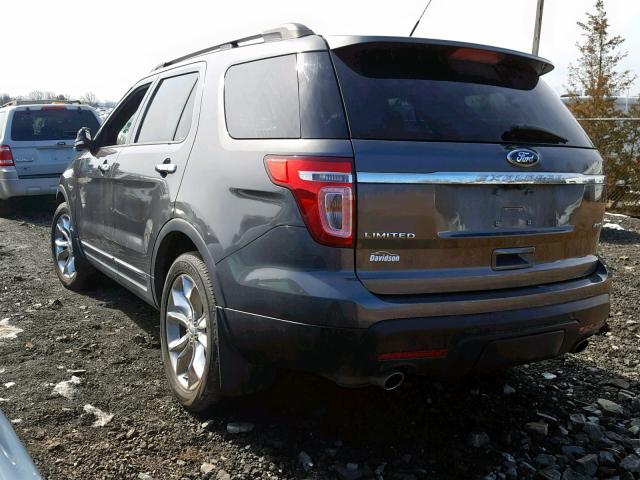 1FM5K8F89FGA25731 - 2015 FORD EXPLORER L GRAY photo 3