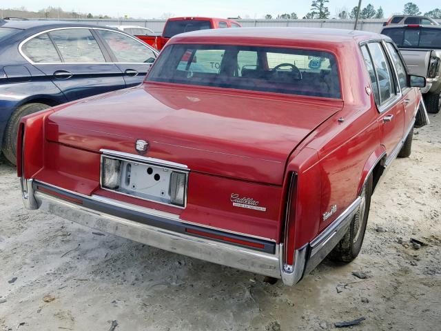 1G6CD53B6M4238304 - 1991 CADILLAC DEVILLE RED photo 4