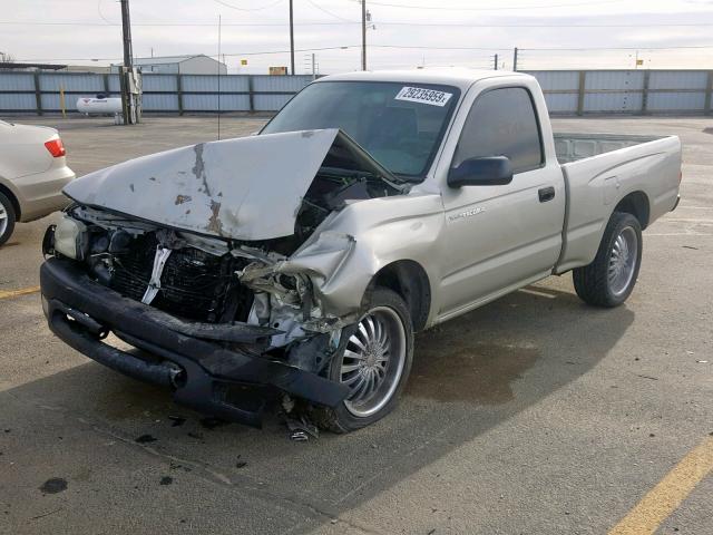 5TENL42N41Z876746 - 2001 TOYOTA TACOMA SILVER photo 2