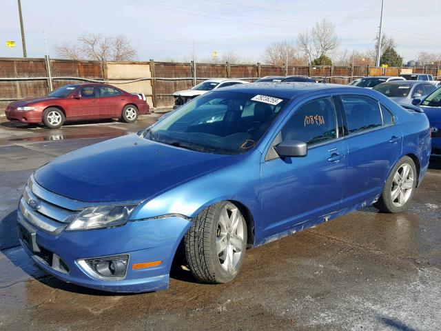 3FAHP0DC9AR103444 - 2010 FORD FUSION SPO BLUE photo 2