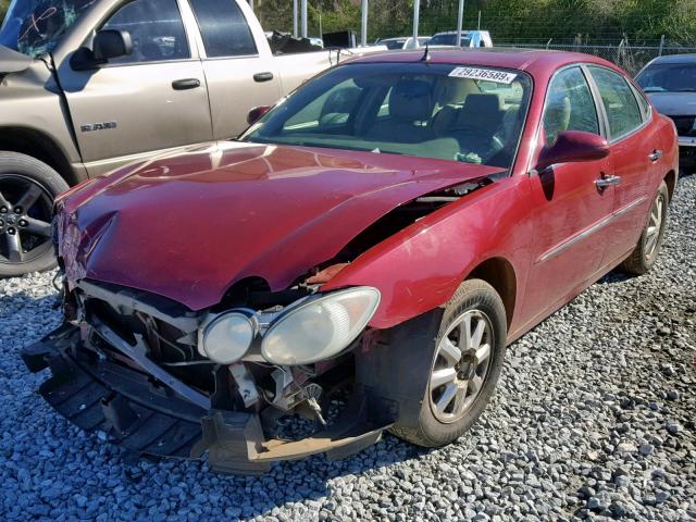2G4WD532951353837 - 2005 BUICK LACROSSE C RED photo 2
