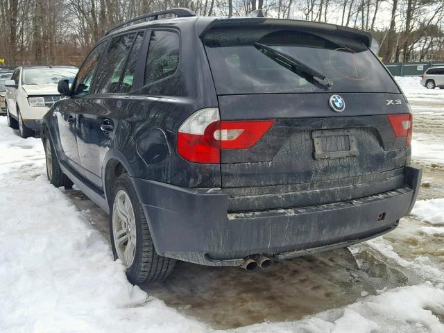 WBXPA93485WD18649 - 2005 BMW X3 3.0I BLACK photo 3