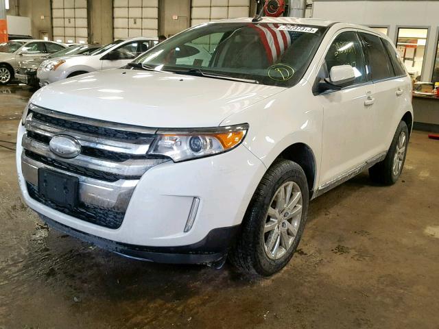 2FMDK3JC1DBE17603 - 2013 FORD EDGE SEL WHITE photo 2