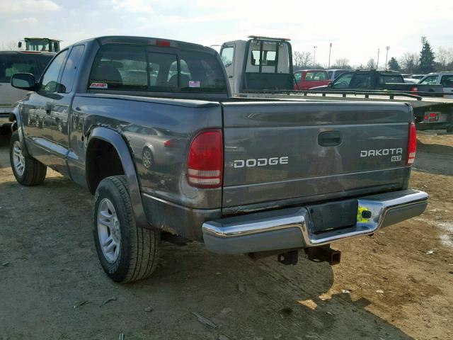 1D7HL42N43S333388 - 2003 DODGE DAKOTA SLT GRAY photo 3