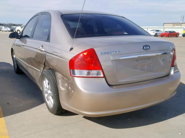 KNAFE221695590232 - 2009 KIA SPECTRA EX GOLD photo 3