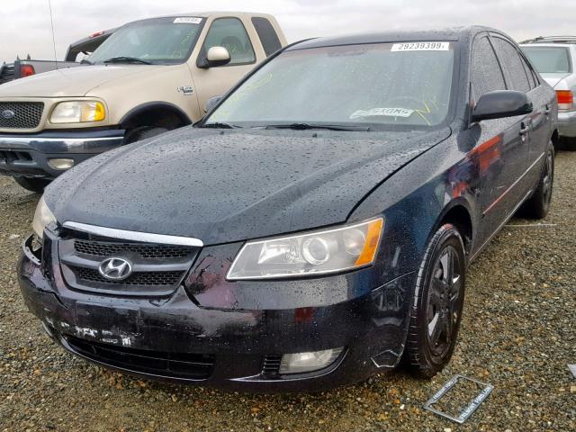 5NPET46CX6H167662 - 2006 HYUNDAI SONATA GL BLACK photo 2